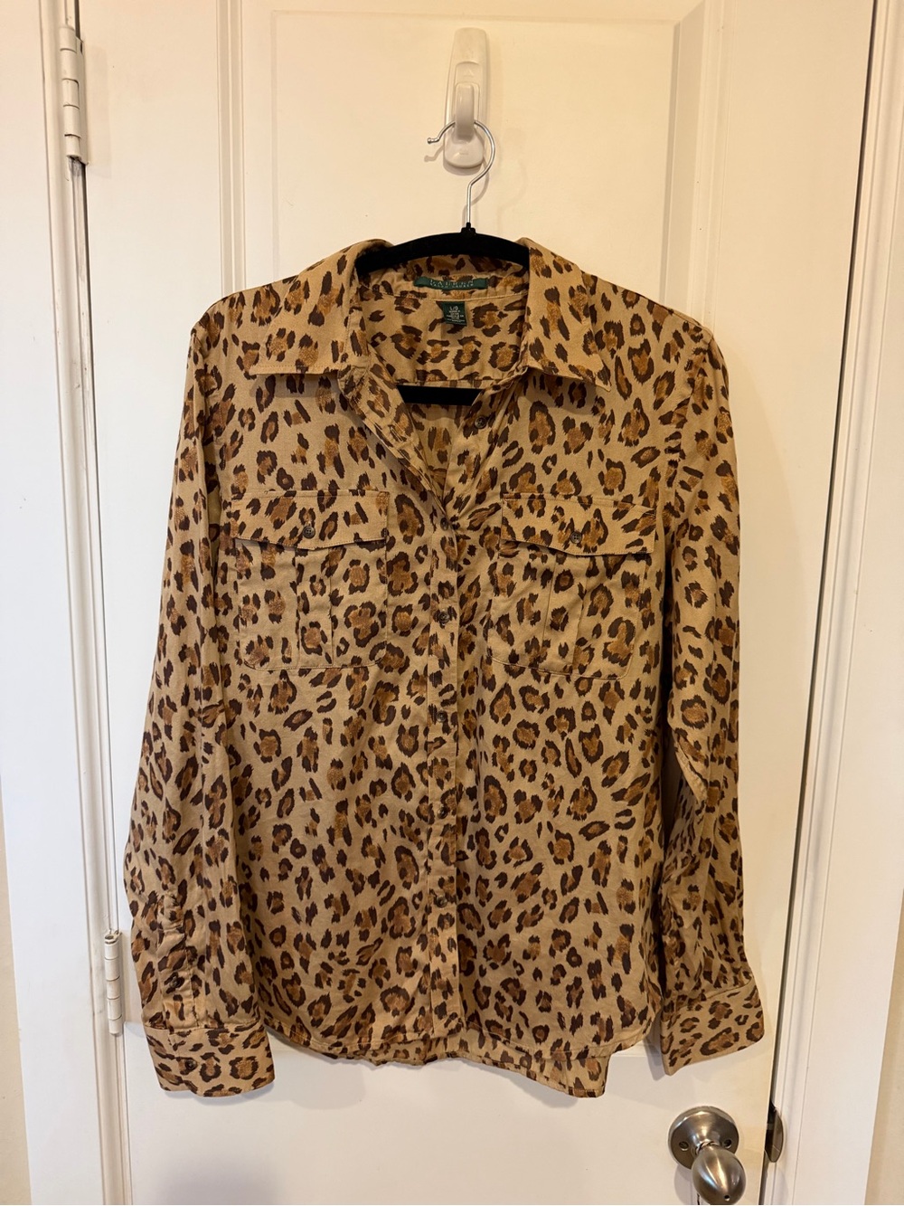 Lauren Ralph Lauren Leopard Print Button-Up Shirt - Tan/Brown